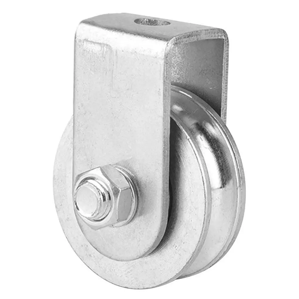 

Single Pulley Block 0.3 Tons 660lbs Stainless Steel Pulley Roller Bearing Silent Detachable Heavy Duty Grooved Wheel Loading