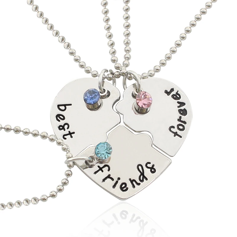 Collier à la mode coréenne pour femmes  ensemble de 3 pièces  pendentif d'amitié  meilleur ami  Bff