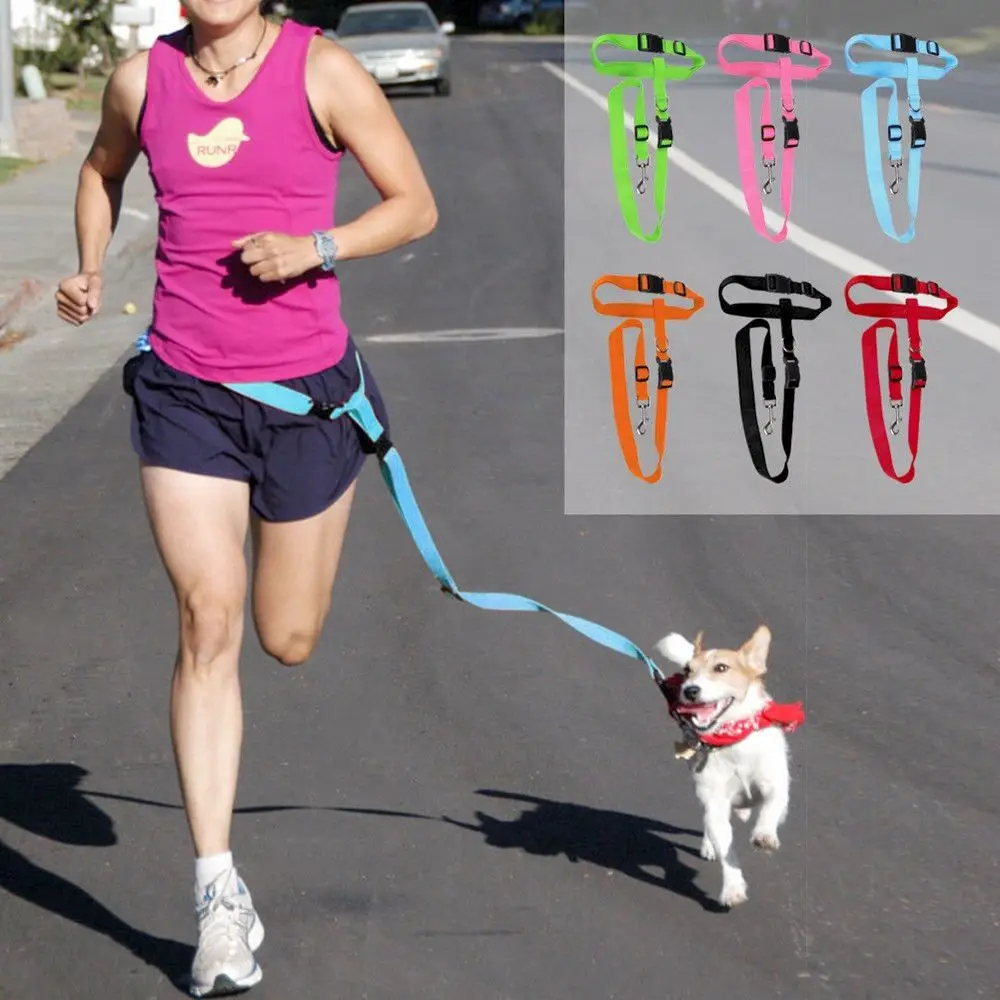 

1pc Great Easy Adjustable Handsfree Dog Pet Walking Running Jogging Lead Leash Waist Belt Chest Strap Gift Pets Supplies