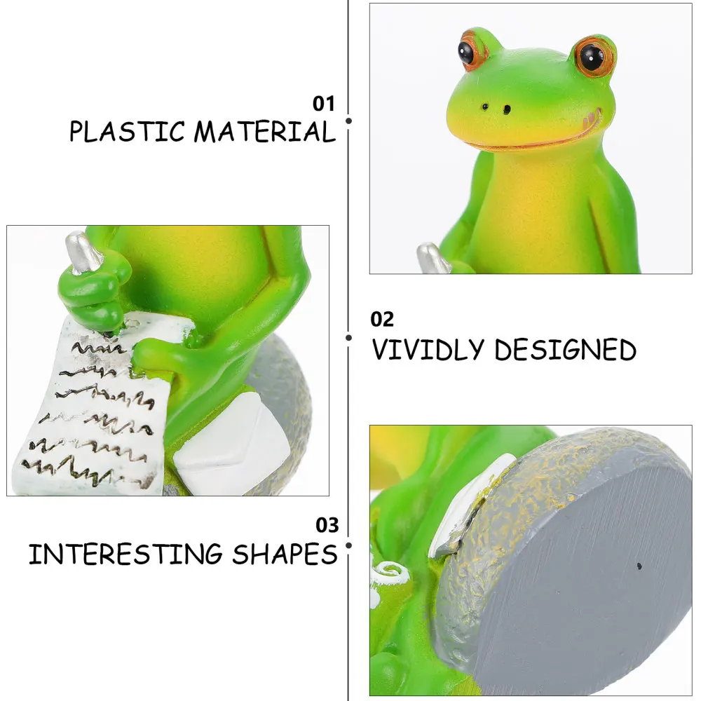 

1pc Chic Frogs Ornament Resin Frogs Decoration Tabletop Frogs Decor for Home