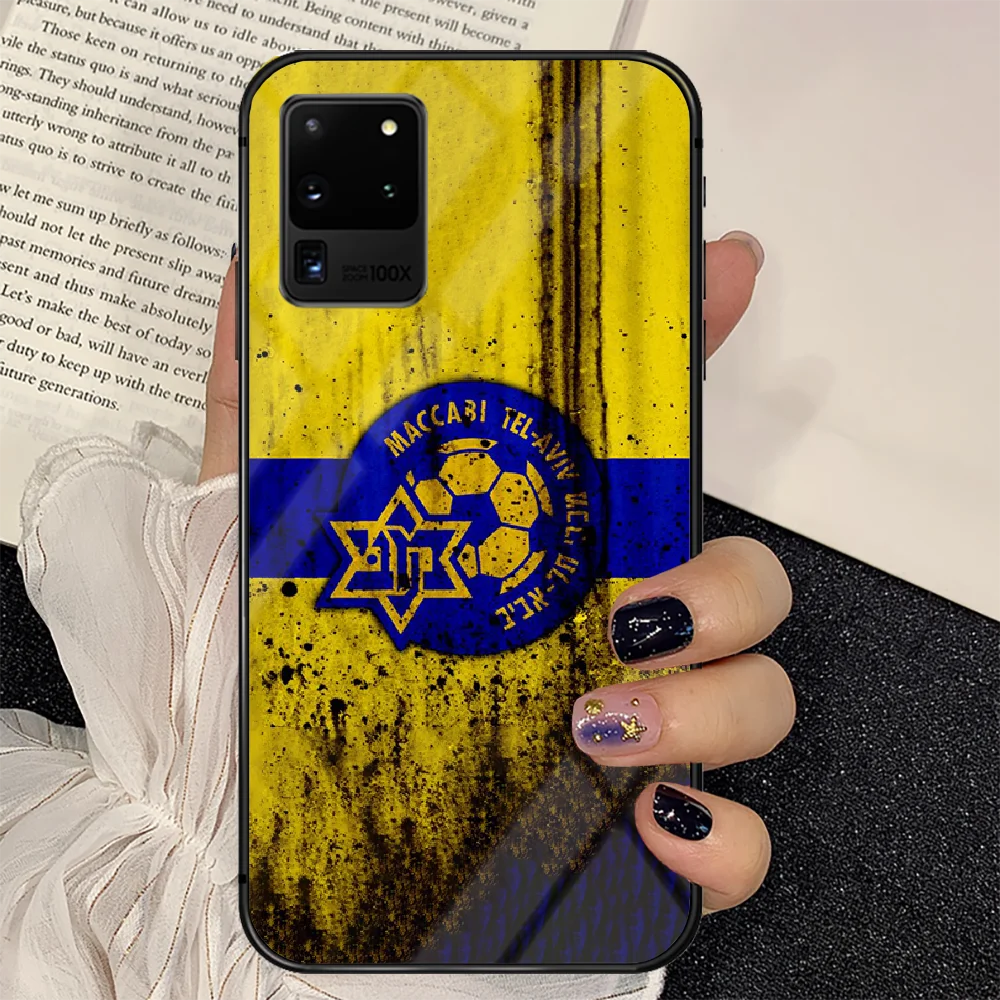 

football maccabi haifa Phone Tempered Glass Case Cover For Samsung Galaxy S Note 5 6 9 10 10E 20 21 FE Plus Uitra Silicone Cover
