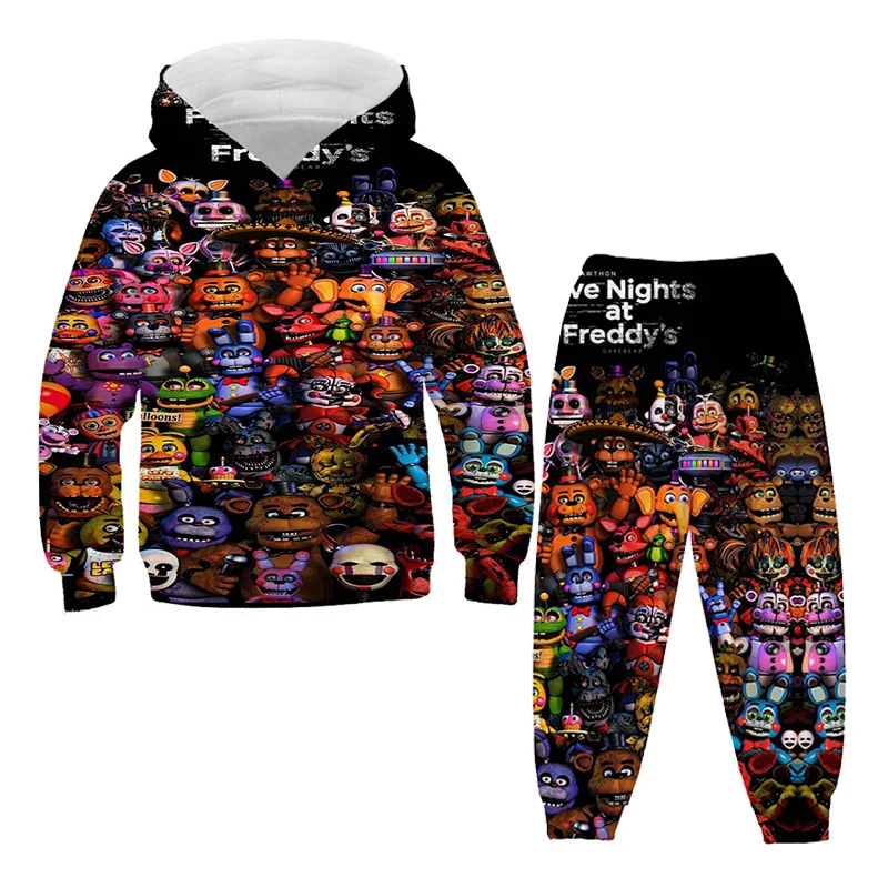 

Kids Hoodie Set FNAF Game Cartoon Sweatshirt+Pants Suit for Boys Girls Children Cool Tops+Bottom Long Sleeve Pullover Clothes