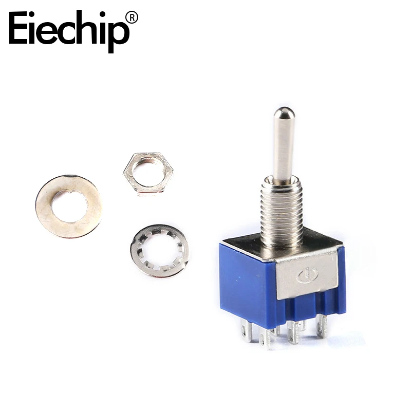 

5PC Miniature Toggle Switch Single Pole Double Throw MTS-102 103 202 203 Rocker switch 3/6pin ON-OFF-ON ON-ON Power Switches