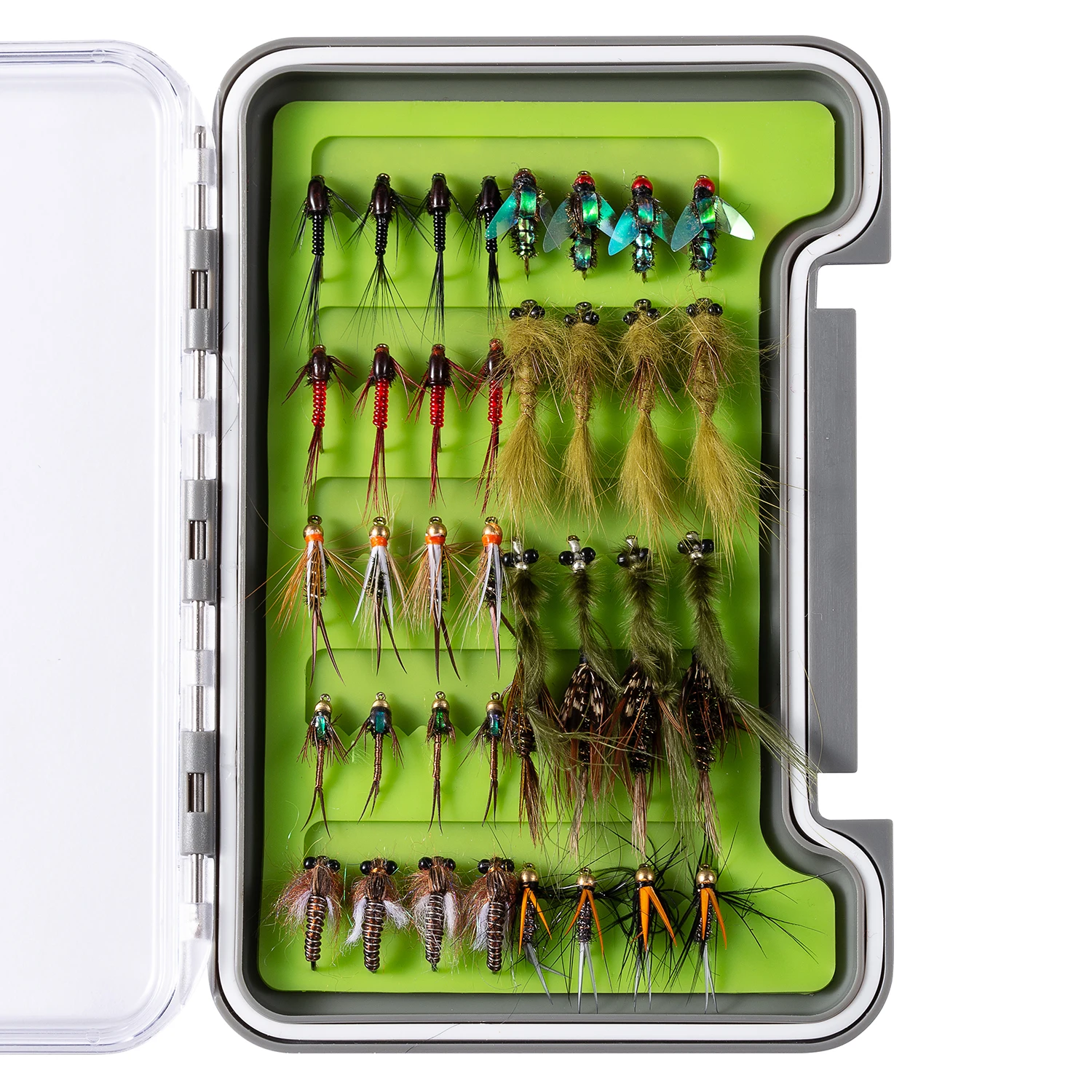 

Bassdash Fly Lure Kit with Fly Box Trout Steelhead Salmon Fishing Flies Assortment 40pcs