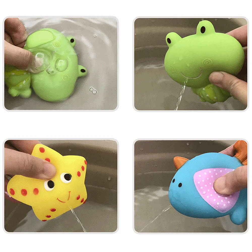 Детские Игрушки для ванны водные листья спрей воды животные мягкие резиновые