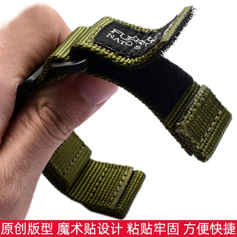 Hook-and-loop Fastener Nylon Watch Strap for Nato Seiko Rolex Citizen Waterproof Sweat-Proof 20mm 22mm 24mm Outdoor Watch Band