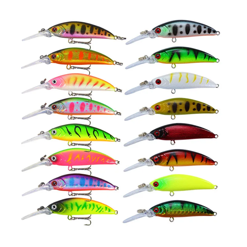 

8PCS 7cm 6g 16 Colors Small Size Long Shot Diving Bionic Minnow Lure Artificial Hard Bait Professional Weever Fishing Lure
