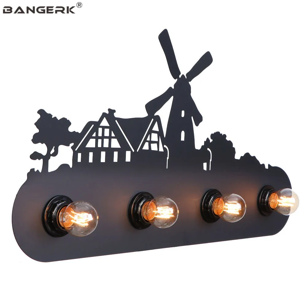 

Black Iron Switch Sconce Wall Lights Vintage Edison E27 LED Wall Lamp Loft Decor Creative Design Wall Light Home Lighting