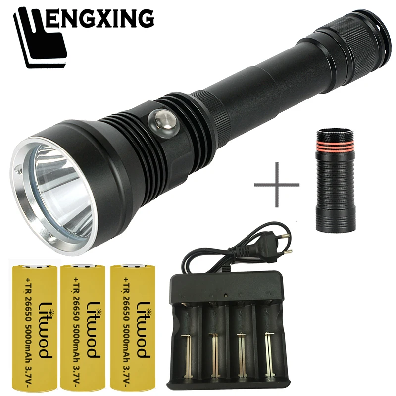 Tocha Militarydiving Natação Flashlightgrade Xhp70 Super Brightwaterproof Ipx8 Subaquática 80m Energia 3 Pçs 18650 Bateria Led