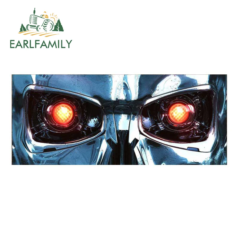 

EARLFAMILY 13 см x 5,5 см для терминатора, автомобильные наклейки, модные наклейки с окклюзией и царапинами, защита от солнца, фургон, декор для багажника, автомобильные товары