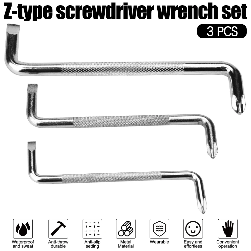 

3 шт. офсетная отвертка с углом 90 градусов, отвертки Z-типа для ремонта автомобильной электроники, ручной инструмент, инструмент для ремонта ...