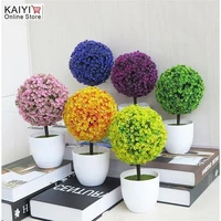 artificial plants potted sakura snowball 5 color small tree plants fake flowers potted ornaments for office home garden decor