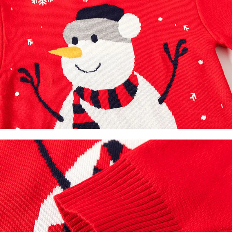 

Cute Snowman Girls Sweater Long Sleeve Knitting Christmas Boys Jacket Autumn Winter Keep Warm Coat 2 3 4 5 6 Years Kids Clothes