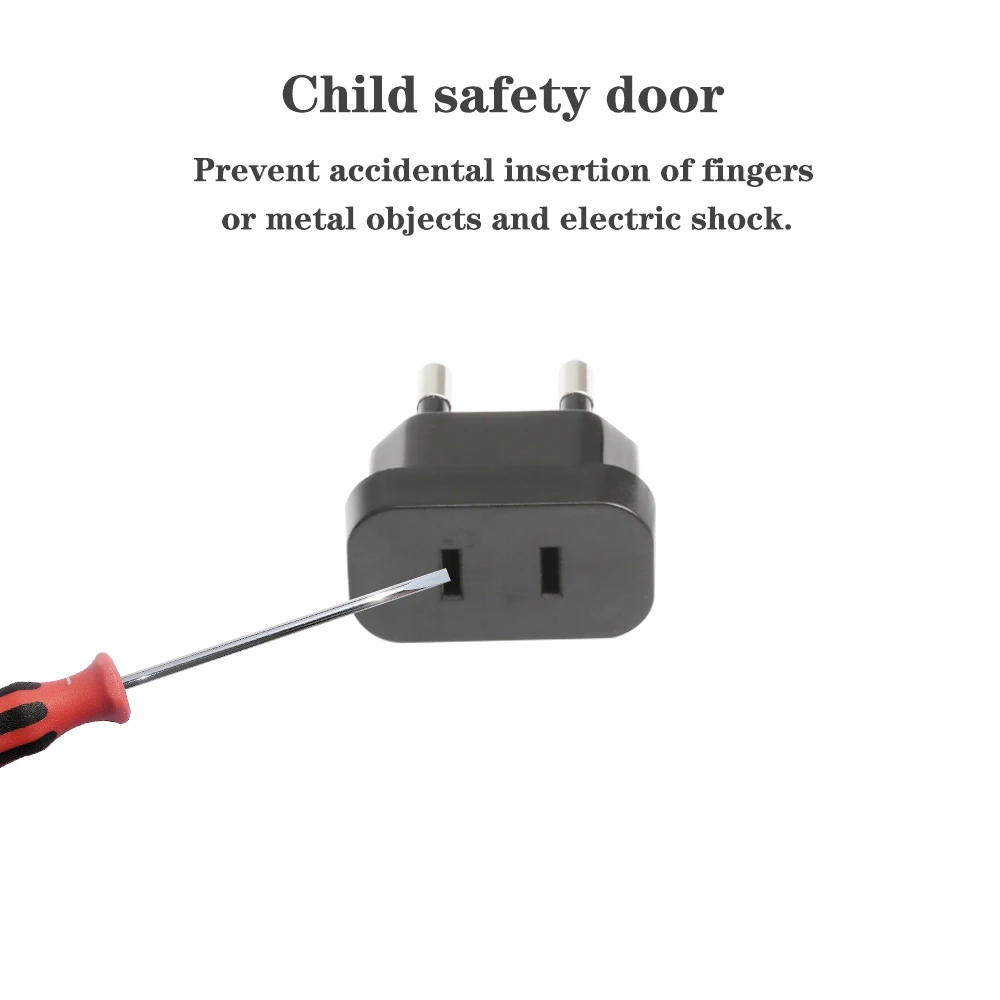 4 8 мм штепсельная Вилка для США в Европу адаптер с защитной дверью питания
