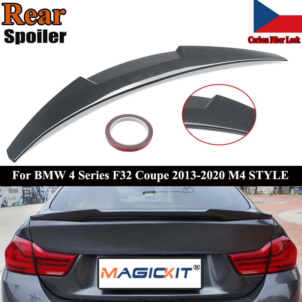 

MagicKit для BMW 4-series F32 M4 Style 435i углеродный вид спойлер для багажника крыло 2014-2020