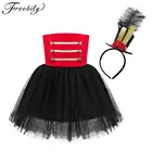 Костюм для девочек с балетной пачкой, цирковой мастер, маскарадный костюм для дня рождения, балетный костюм 