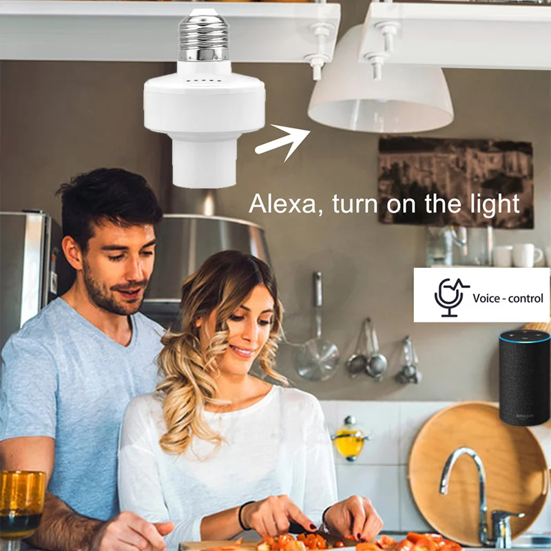 Tuya Wi-Fi + RF433 умный светильник лампы адаптер держатель базы приложение Smart Life