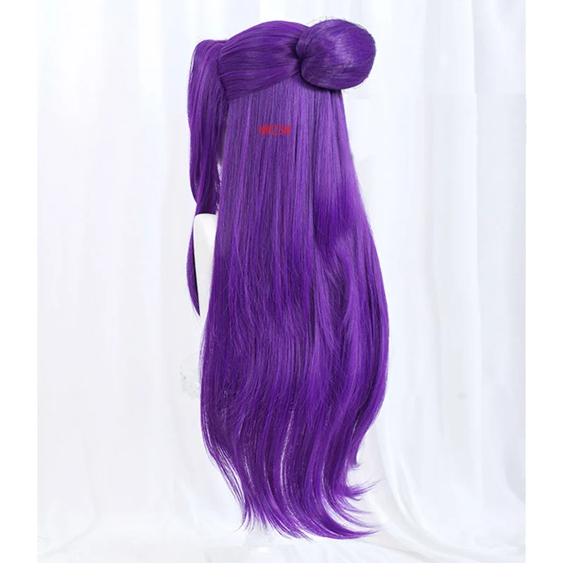 

2020 Game LOL Spirit Blossom Wig Costume Cassiopeia Du Couteau Cosplay Wigs The Serpent's Embrace Purple Long Hair