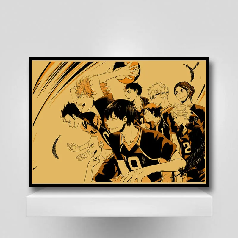 

Popular Series Manga Film Poster Anime Haikyuu Naruto Prints Posters Wall Art Pictures Kraft Paper Painting Fro Bar Room Decor