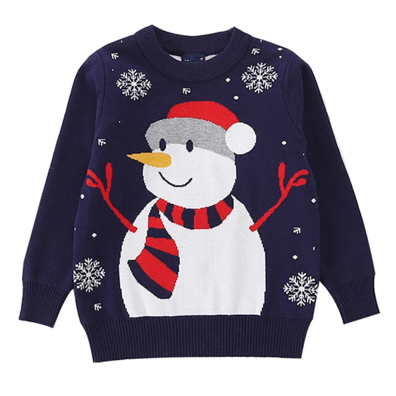 От 2 до 6 лет детские свитера Рождественские для детей осенне зимняя трикотажная