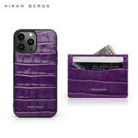 hiram beron monogram luxury leather accessories for lady birthday gift for card holder and for iphone 13 12 11 pro max case