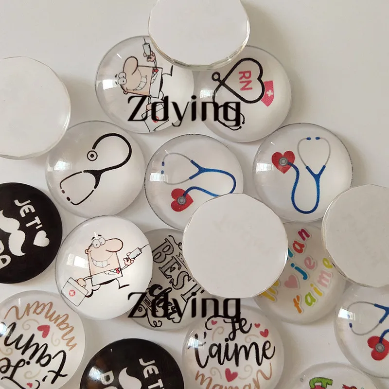 Zdying 5 шт. винтажные Подсолнухи розы птицы узор круглый стеклянный кабошон