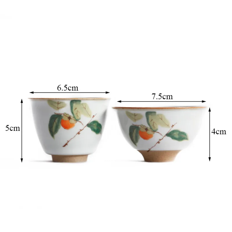 

Japanese Retro Handmade Ceramic Teacups Kung Fu Drinkware Insulated Hand Painted Water Mug Household Wine Glass Vaso Beer Cup