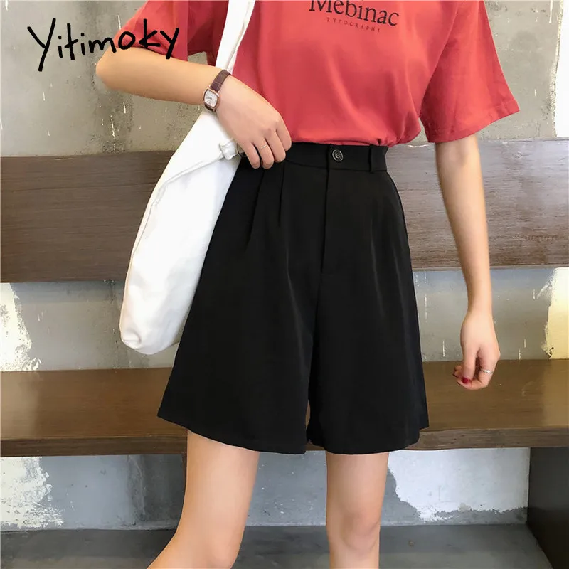Шорты женские с завышенной талией официальные прямые короткие брюки в Корейском