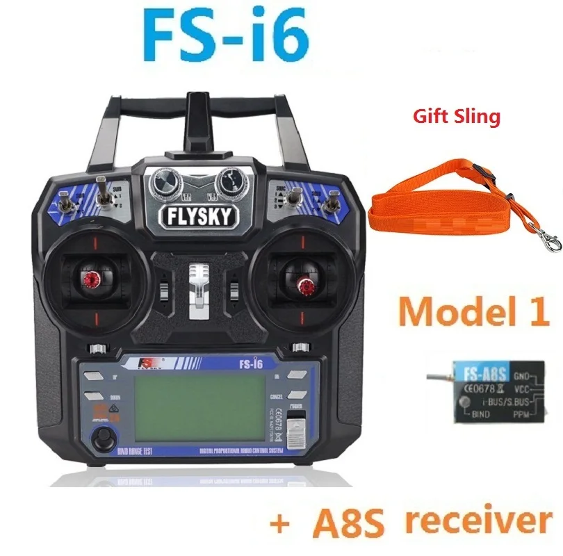 FS-I6 A8S model1 FS Flysky I6 FS-i6 2,4G 6ch передатчик RC контроллер с iA6B X6B A8S IA6 iA10B приемник для самолета Heli UAV лодка - Цвет: FS-I6 A8S model1