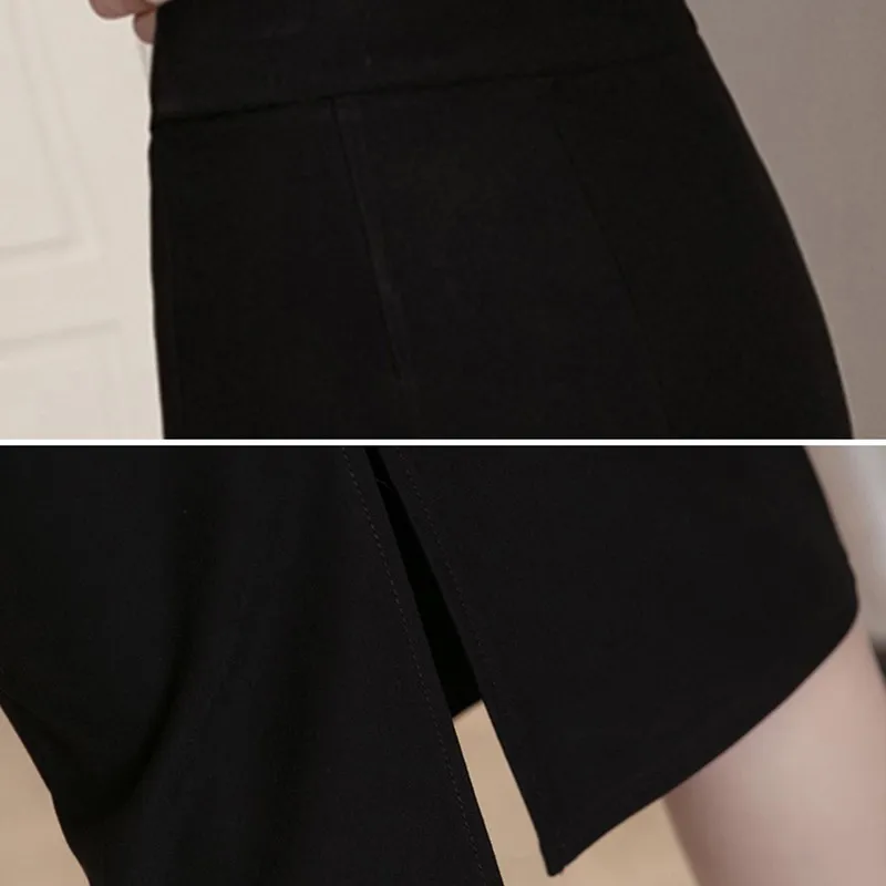 

Black Side Split Skirt Sexy Slim High Waist Tight Skirt Casual Knee-Length Skirts For Women Dropshipping