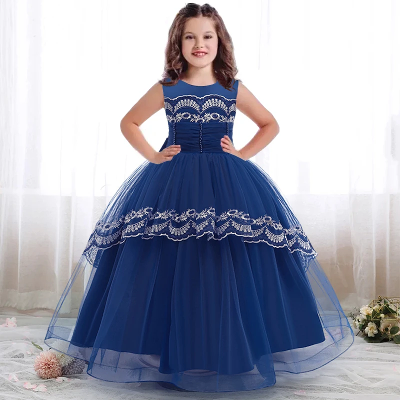 2022 многослойное длинное вечернее платье для девочек детские платья детвечерние