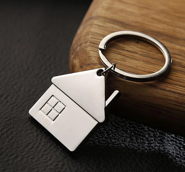house key chain hut small gift key pendant new real estate opening gift wholesale can be laser lettering k1523 free global shipping