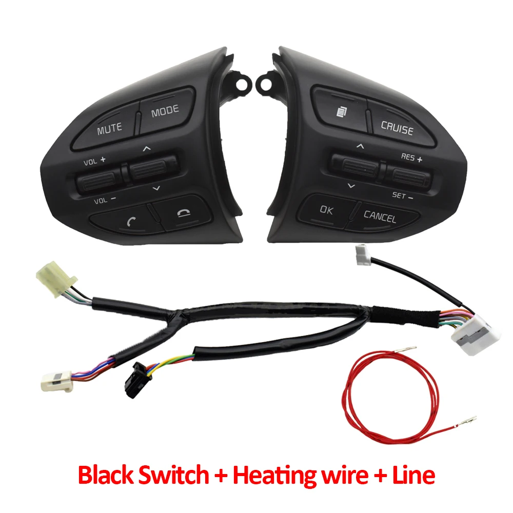 

NEW Steering Wheel Button Bluetooth Phone Cruise Control Volume Switch with Heating wire For KIA K2 RIO 2017 - 2019 RIO X LINE