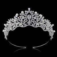 ycdzswwl european style ladies gorgeous bridal crystal wedding tiaras cubic zirconia inlayed queen crown hair jewelry