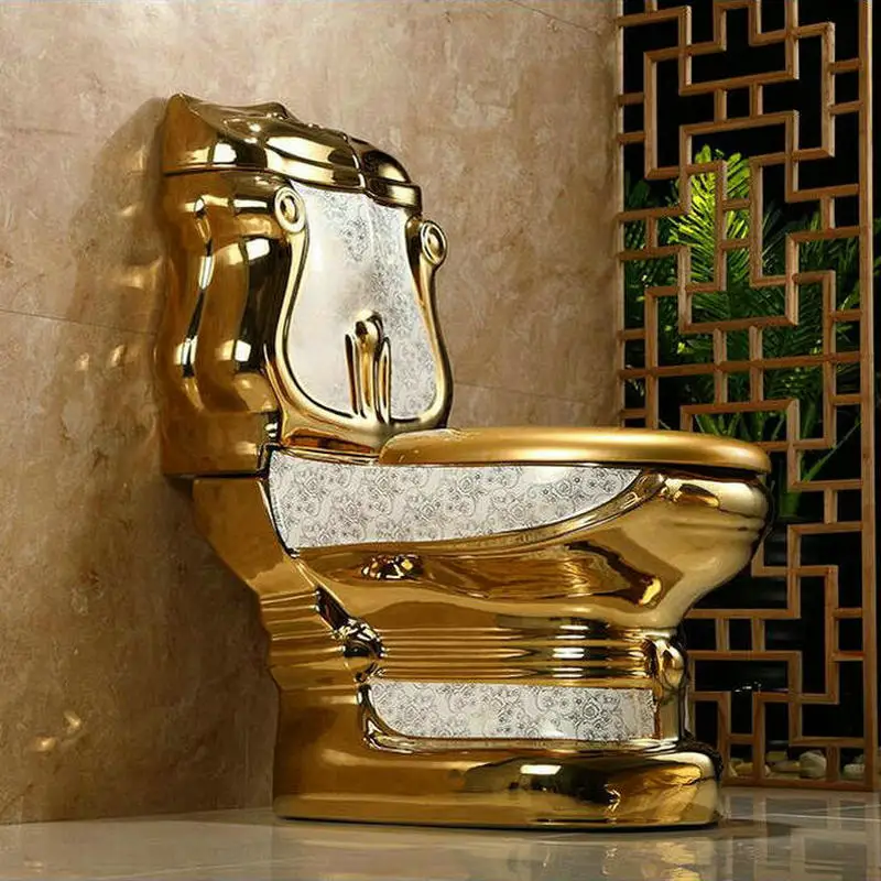 

Европейский стиль, художественный Золотой цельный туалетный инструмент, Гравитационный флуоресцентный Туалет