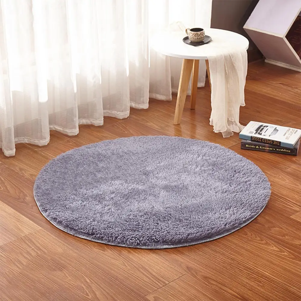 

Fluffy Round Alfombra for Living Room Faux Fur Carpet Kids Bedroom Plush Shaggy Computer Chair Upholstery Area Rug Mats