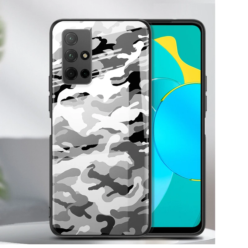 Tempered Glass Cover Camouflage Army For Huawei Honor 30 20 10 9X 8X Pro Plus Lite Shockproof Shell Phone Case | Мобильные телефоны