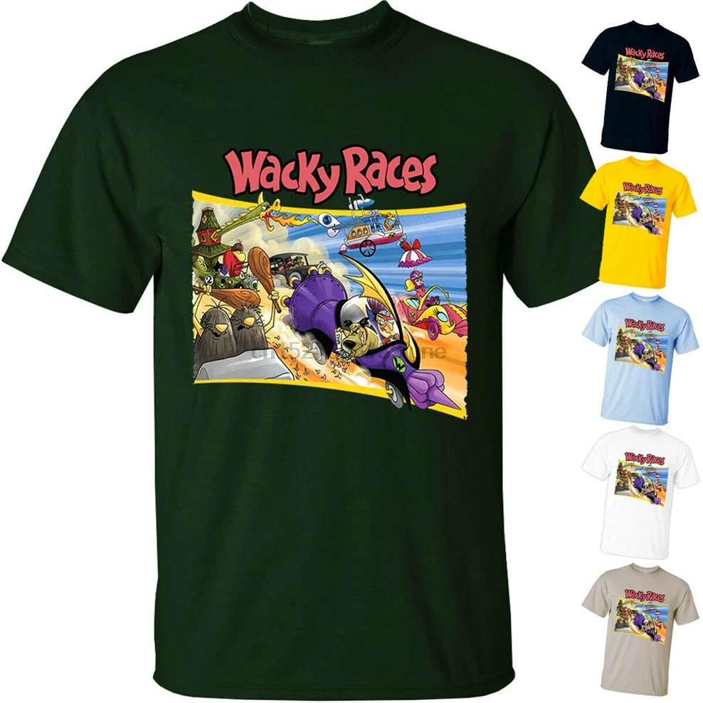 

Cartoon Wacky Races V1 Video Game Comic 1968 T Shirt (Black) All Sizes S-3Xl Harajuku Funny Tee Shirt