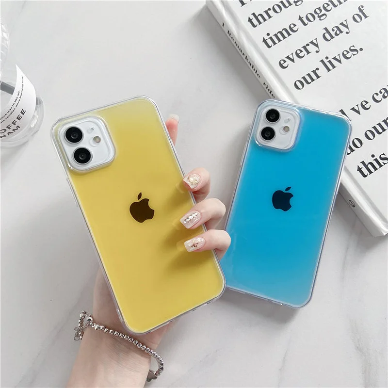 

Color Transparent Phone Case For iPhone 12 11 Pro Max X XR XS Max 7 8 Plus 12 Pro Soft Back Cover
