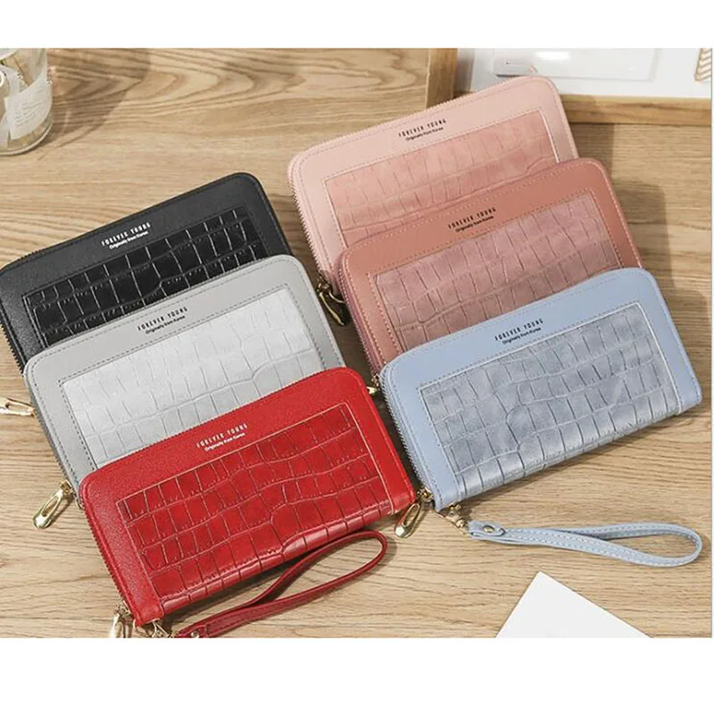 

Wallet Women Long Luxury Brand Coin Purses Tri-Fold Soft Skin Buckle Clutch Female Money Bag Hand Credit Card Holder