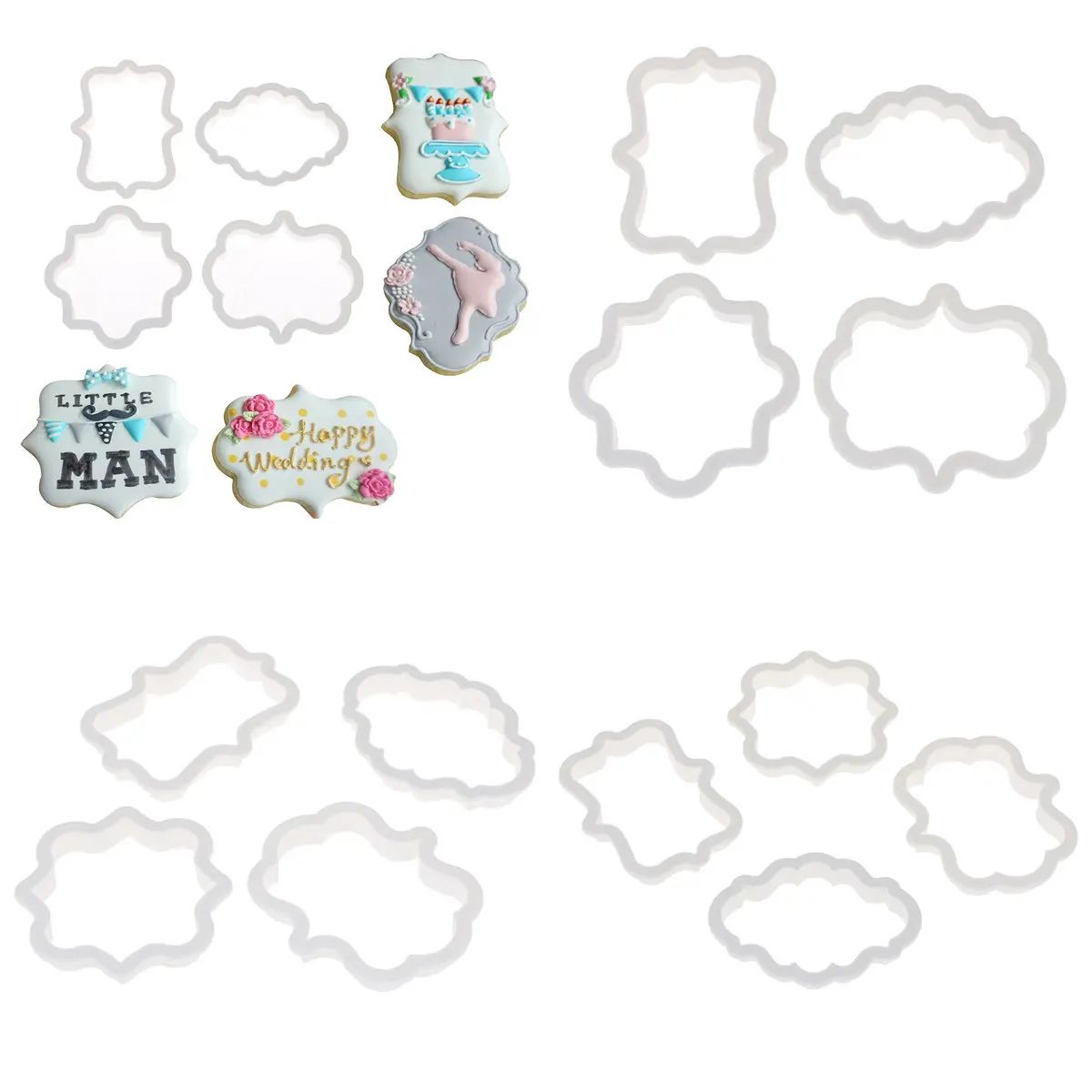 4 шт. винтажная рамка для нарезки печенья набор пластиковых форм резак помадки