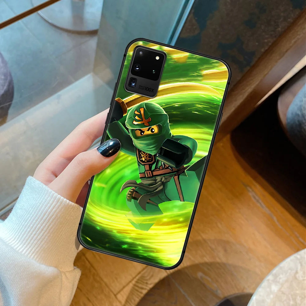 

L-Legos Ninjago Cartoon Phone Case For Samsung Galaxy S 6 7 8 9 10 E 20 UITRA FE 21 Edge Note 8 9 10 Plus black Cover Soft