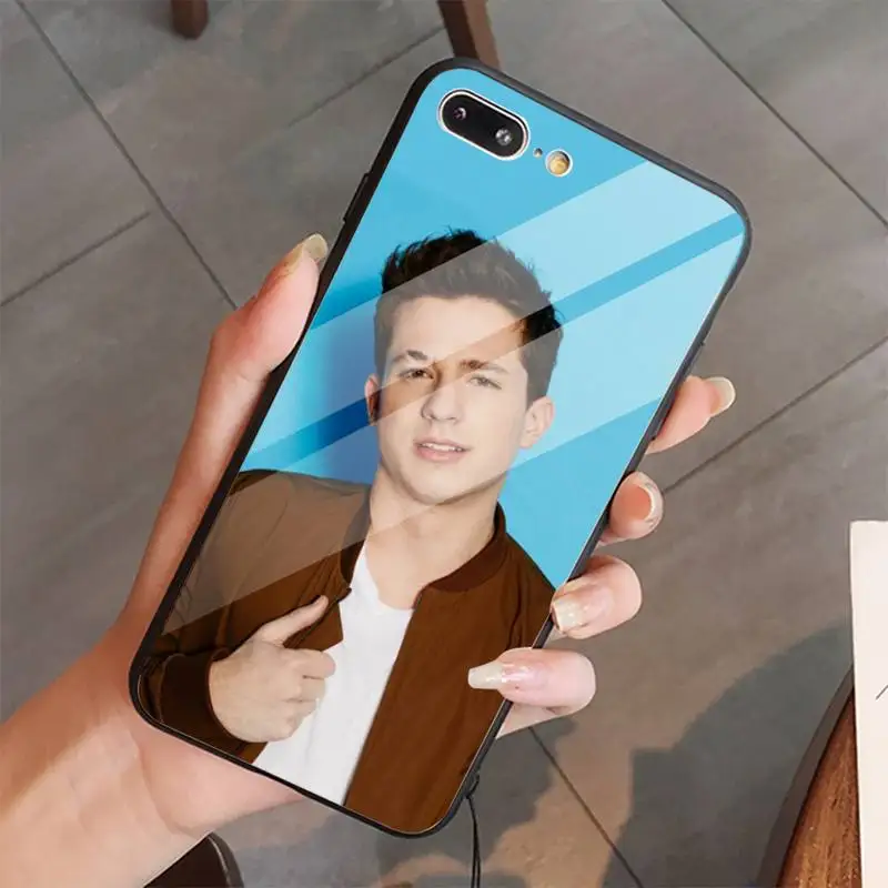 

Charlie Puth pattern painting shell Phone Case Tempered glass For iphone 5C 6 6S 7 8 plus X XS XR 11 PRO MAX