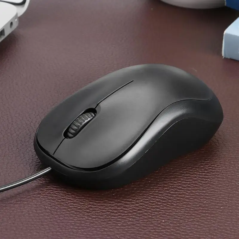 USB черная проводная мышь 1200 dpi, оптическая маленькая игровая мышь, 3 кнопки, легкая эргономичная универсальная компьютерная периферийная техника
