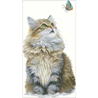 top cat and butterfly patterns counted cross stitch 11ct 14ct 18ct diy cross stitch kits embroidery needlework sets