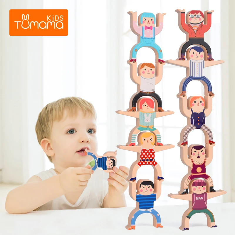 TUMAMA Hercules блоки баланса Детские штабелируемые высокие строительные игрушки для