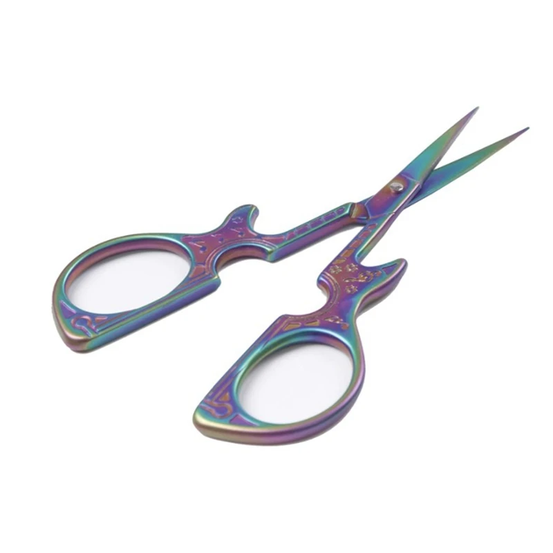 3Pcs Colorful Stainless Steel Sharp Tip Classic Stork Crane Guitar Hollow Leaves Design Sewing Scissors Shears DIY Tools | Инструменты