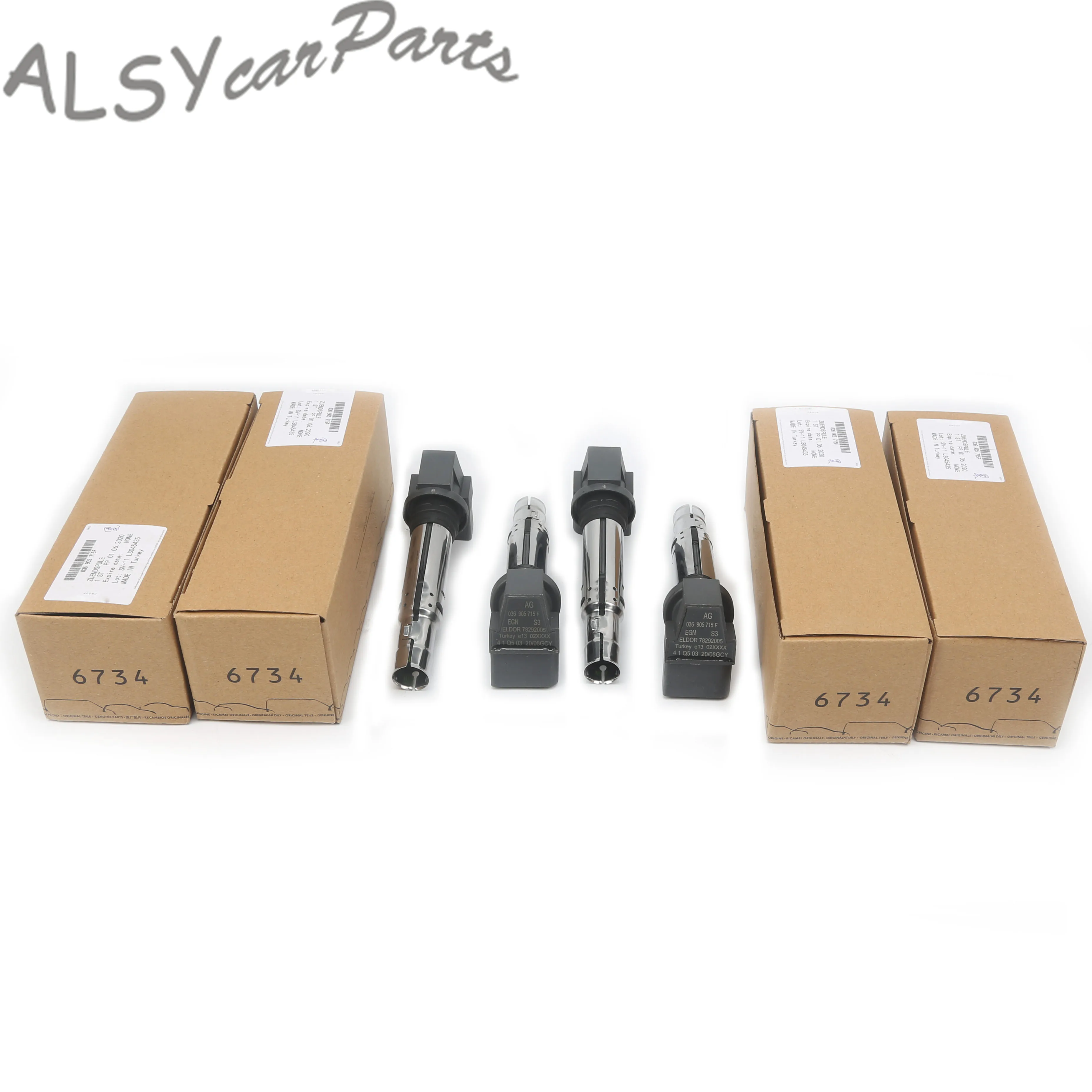 Новые 4 шт. зажигания системы катушки 036 905 715 F для VW Audi A1 A3 Golf Jetta Passat EOS 1.4TSI 1.6FSI IC03101 UF