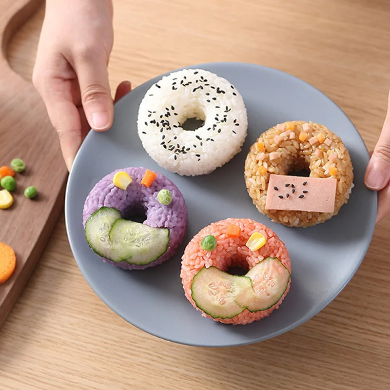 

DIY Sushi Mold Donut Shape Rice Mold Food Grade PP Material Easy Rice Ball Press Kitchen Children's Bento Maker Tools