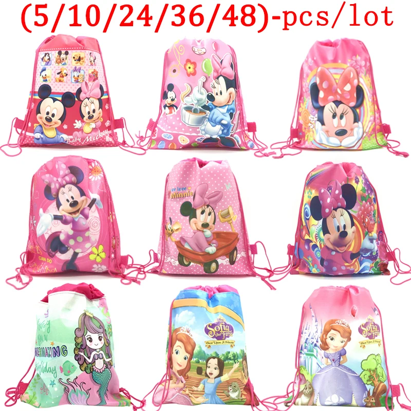 Вечерние Сумки на шнурке с Минни Маус школьный рюкзак для девочек вечерние сумки